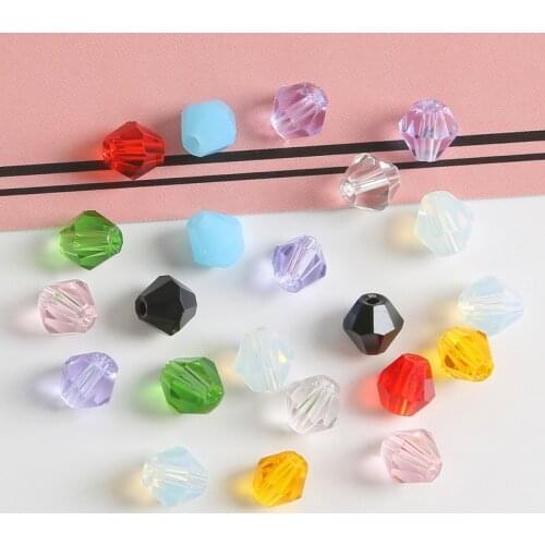 Wholesale Fashion 50pcs 4MM Crystal Bicone Beads glass loose Spacer Beads clothing beads, Bracelet necklaces accessories