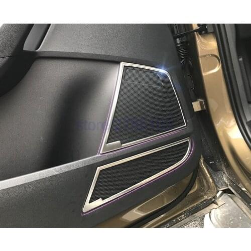 For skoda Kodiaq 2017 2018 Stainless Steel car door interior BOSE audio sound speaker horn acoustics ring trim Car styling