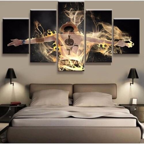 Canvas Wall Art Home Decoration Painting Poster 5 Panel One Piece Character For Living Room Modern HD Pictures Printed Frame