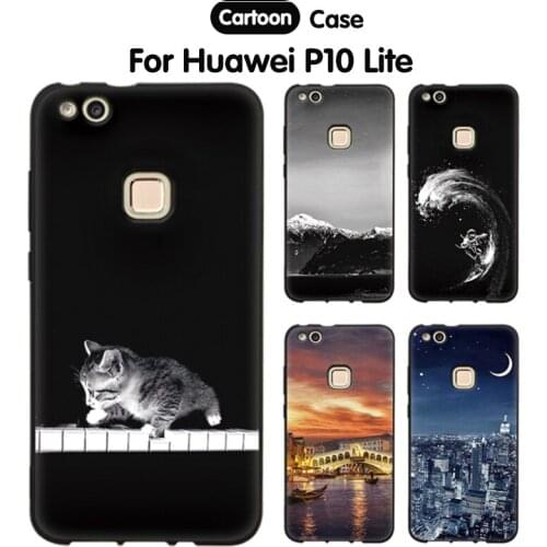 JURCHEN Cartoon Soft Cover For Huawei P10 Lite Case 5.2 inch TPU Silicone Phone Coque For Case on Huawei P10 Lite Cover Funda