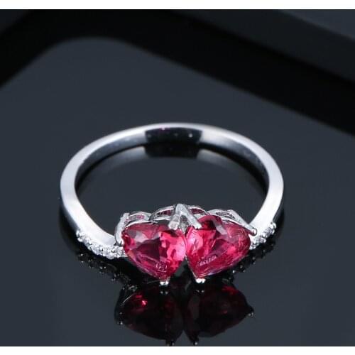 Korean Sweet Crystal Heart Rings Elegant Statement Wedding Party Bridal Ring Jewelry 2021 New Trend Birthday Gifts