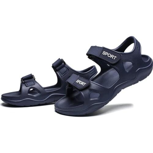 Summer Men Velcro Sandals Outdoor Casual Athletic Shoes Breathable Open Toe Sport Sandals Beach Non-Slip Slippers Couple Shoes