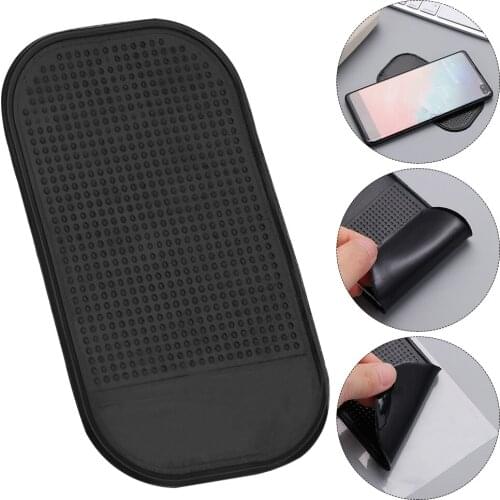 Mini Car Sticky Anti-Slip Mat Auto Interior Accessories Mobile Phone Pad GPS Pad New Mount Disk Disc Black PU Dashboard Mat