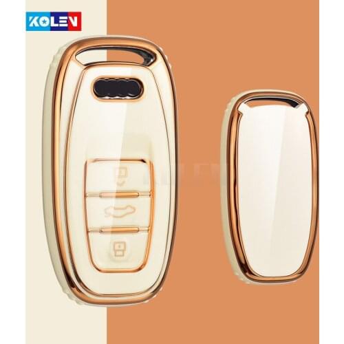 New TPU Car Remote Key Cover Case Shell Fob For Audi A1 A3 A4 A5 A6 A7 A8 Quattro Q3 Q5 Q7 2009-2015 Car Smart Key Accessories