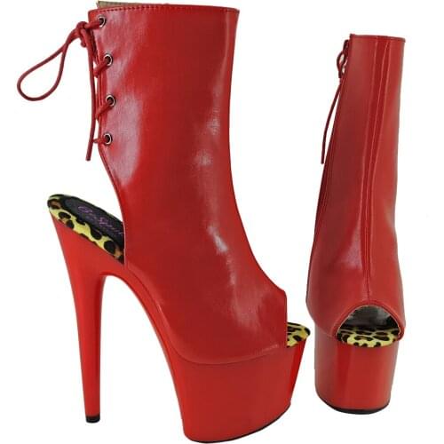 Leecabe RED UP 17CM/7inches Pole dancing shoes High Heel platform Boots Pole Dance boot