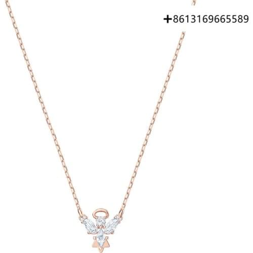 Original Reproduction 1:1 100% Pure Silver 925 Angel Refined Fantasy Exquisite Chic Necklace Manufacturers Direct Batch Free Pac