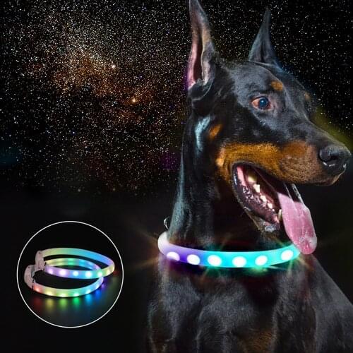 Anti-Lost/Avoid Car Accident Collar USB Charging Led Dog Collar Night Safety Flashing Glow For Dogs Puppies Collars Leads LED