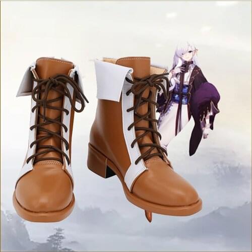 Azur Lane HMS Belfast Cosplay Boots Brown Leather Shoes Custom Made Any Size