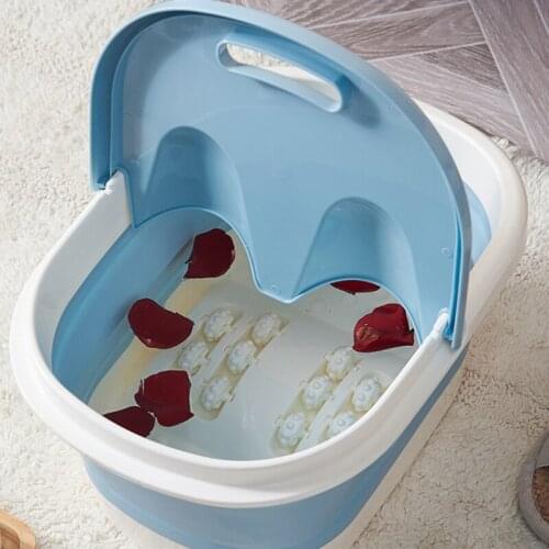 Folding Foot Bathtub Portable Bath Barrel Wash Tub Massage Bucket Travel Feet Basin Home Pedicure