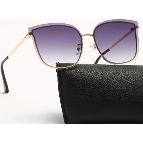 Luxury Fashion Sexy Cat Eye Sunglasses Women Rimless Wave Butterfly Sun Glasses Metal Shades for Vintage Women Eyewear UV400