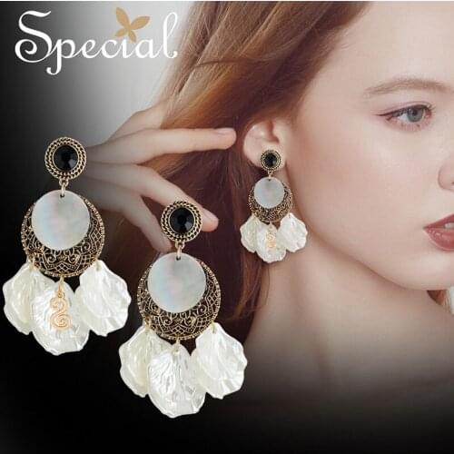 Special European and American shell earring ear stud female earless hole earclip pendant mercilessly pet，S2231E