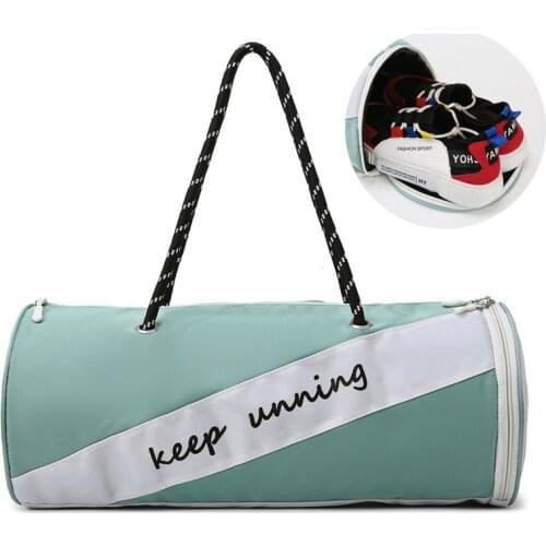 2021 Dry Wet Separation Sports Fitness Cylinder Bag Oxford Cloth Portable Single Shoulder Luggage Bag with Shoe Compartment
