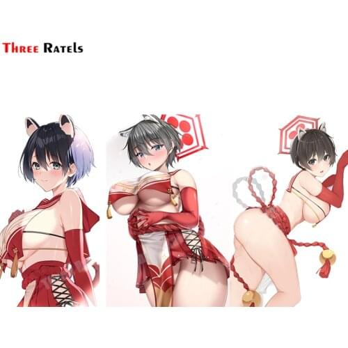 Three Ratels B211 Tsubaki Blue Archive Car Accessory Anime Girl Sticker For Passat B5 Vinyl Auto Decal