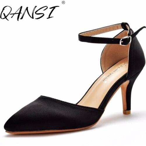 Fashion Stain Point Toe Womens Pumps Solid Color Sexy Party Dress High Heels for Women Designer Stiletto Ankle Strap Pumps