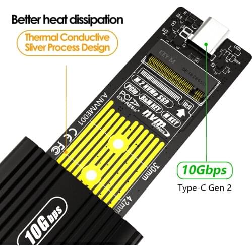 USB3.0 SSD Solid State M.2 NGFF SATA Protocol Mobile Hard Disk Box Adapter Read Disk With USB3.0 To MicroB Data Cable