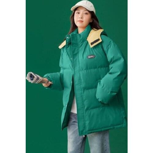 Womens Winter Jacket Streetwear Sport Spliced Cotton Padded Jacket Coat Warm Short Parkas Winter Coat Women Clothing