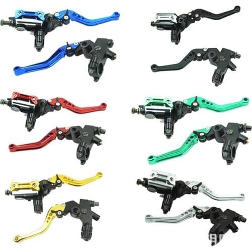 1Pair 7/8" 22mm Universal Motorcycle Brake Clutch Master Cylinder Lever Cable Clutch Reservoir For Scooter Dirt Bike ATV Go Kart