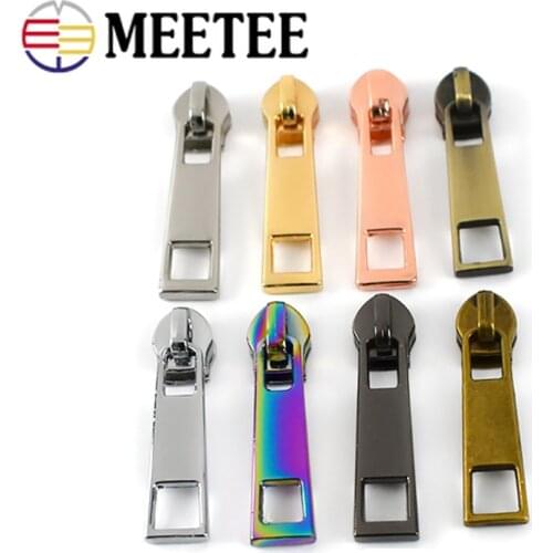 10pc Meetee 5# Zippers Sliders for Nylon Zipper DIY Bags Coat Pocket Zip Head Puller Repair Kits for Clothing Sewing Accessories