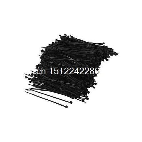 1000 Pcs Black Plastic Cable Zip Tie Fasten Wrap 80mm x 3mm