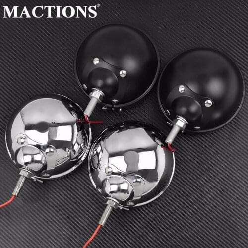 Motorcycle Parts 4.5" LED Fog Light Outer Cover Frame Bracket Outer Casing Mount Housing For Harley Black & Chrome Aluminum