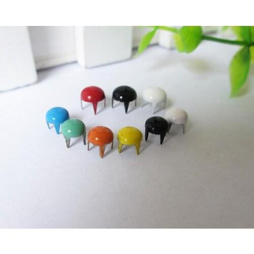 5/6mm Colourful Painting Round Mushroom Garment Rivet Claws Nail Head Studs For Bag Shoe Jeans Leather Craft Chocker Accessories