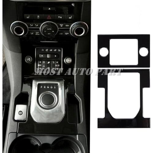 ABS Plastic Glossy Black Console Gear Box CD Panel Cover Trim For Land Rover Discovery 4 LR4 2010-2016 2pcs Car Decoration
