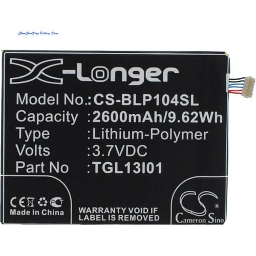 Cameron Sino 2600mAh Battery TLG13I01 for Wiko Darkside, for BLU L110, Life View, P104, for MAXON MX X3, T-King MX X3, MX-X3