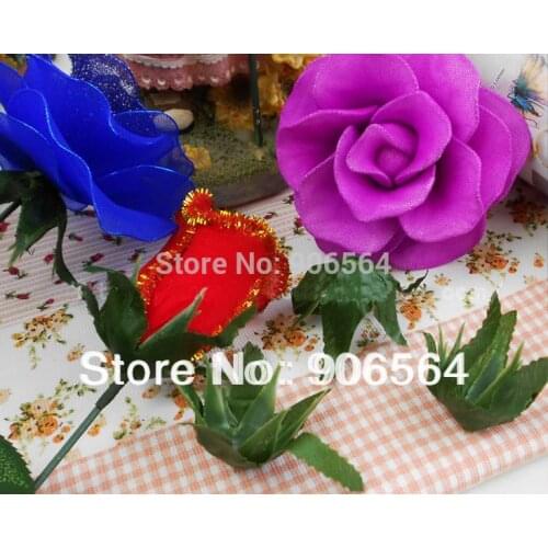 Free shipping high quality rose base, artificial leaves for nylon stocking flower accessories(100pcs/lot)