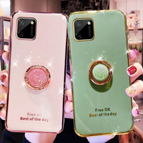 Phone Holder Case For OPPO Realme C11 Case Soft Silicone Stand Cover For OPPO Realme C11 Case Realme c11 C12 Shockproof Fundas