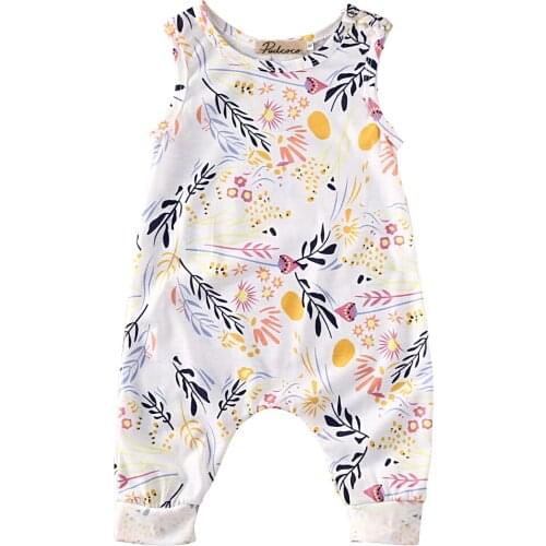 Citgeett Fashion Newborn Kids Toddler Baby Girl Clothes Sleeveless Romper Floral Jumpsuit Playsuit Sunsuit