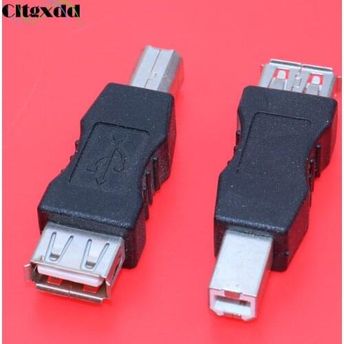 Cltgxdd 1PCS USB 2.0 A Female to USB B Print Male Adapter Connector AF to BM Converter Mini Portable for PC Computer Phone