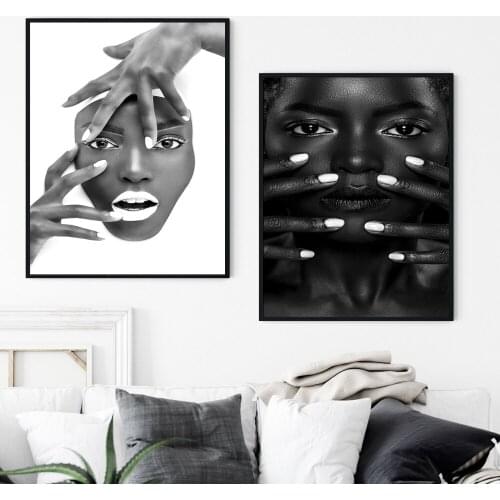 Contemplator Black African Nude Woman Oil Painting on Canvas Posters and Prints Scandinavian Wall Art Pictures for living Room