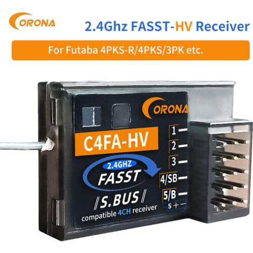 CORONA C4FA Splashproof 2.4G SBUS HV Receiver Compatible FUTABA FASST 3PK 4PKS T14SG TM7/8/10/14 8FG 10CG 12FG
