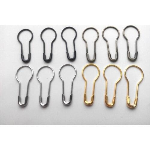 Hot 50pcs Metal Pins Gourd Pear Shape Safety Metal Clips Findings Fit Brooch For Garment Tag Hangtag Pins Diy Accessories