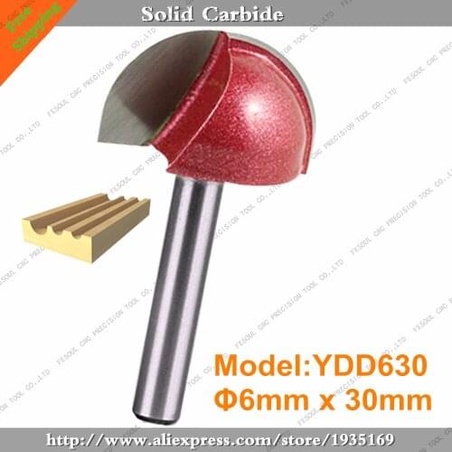 6mm*30mm,10pcs,Free shipping CNC Engraving Woodworking Milling Cutter,Tungsten Solid carbide End Mill,Round Bottom Router Bit