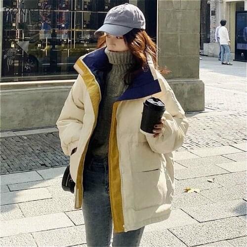 Short Style Parkas Women Winter Soft Warm Chic Fashion Simple Elegant Ladies Outwear Zipper All-match Loose College Girls Coats