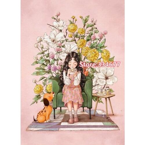 Cute Girl, child Cross Stitch Kits 14CT Unprinted For Embroidered Handmade Arts Set Wall Home Decor Handmade