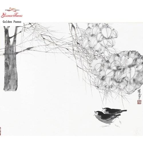 Golden Panno,Needlework,DIY DMC Cross stitch,Sets For Embroidery kit 14ct unprinted autumn flowers Cross-Stitching,christmas1227