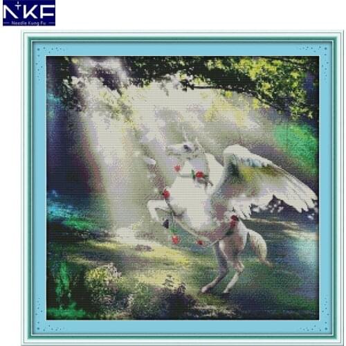 NKF The Keeper of The Forest Pattern Handmade Craft Needlework Chinese Cross Stitch Embroidery Kit Cross Stitch for Home Decor