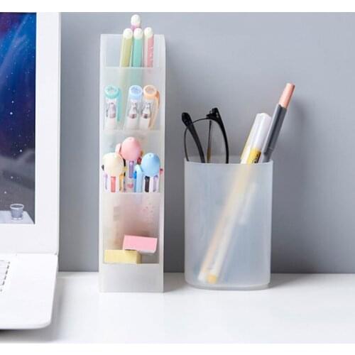 1 PC Desk Organizer for Pens Storage Brush Stand Desk Pencil Holder For School Supplies Office Makeup Storage Box