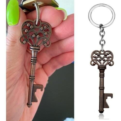Bottle Opener Key Shaped Keychain Men Beer Bottle Opener Creative Key Chain Key Hanging Trinket Gothic Key Accessories