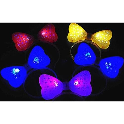 Girl Headband LED Light Up Flashing Bow knot Butterfly Festival Party Hair Accessories YH961