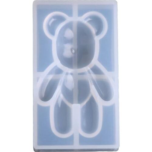 Transparent Silicone Pendant Mould Resin Bear Shape DIY Jewelry Making Tool Fondant Cake