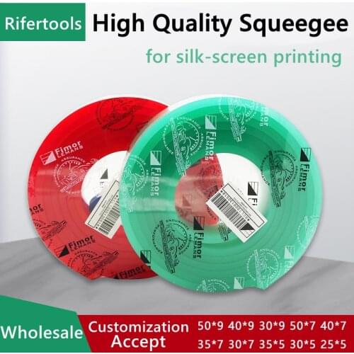 Wholesale 50x9x3660mm In Roll 65A 70A 75A 80A 85A Wear-proof Solvent resistance Silk Screen Printing Squeegee Rubber Scraper