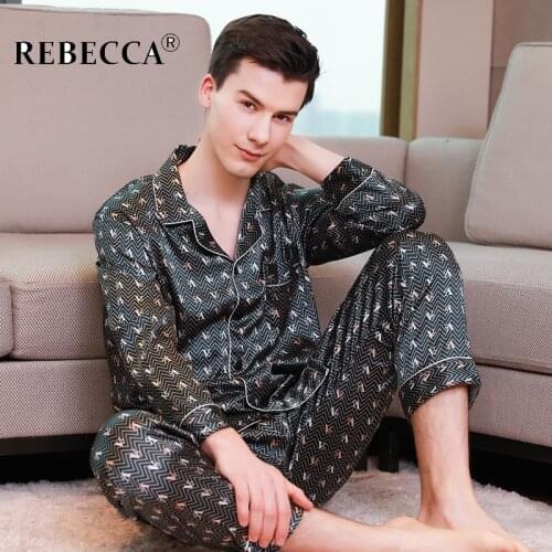 Luxury Pajama Suit Satin Silk Pajamas Sets Mens Sleepwear Family Pijama Lover Night Suit Male Fashion Casual Home Clothing
