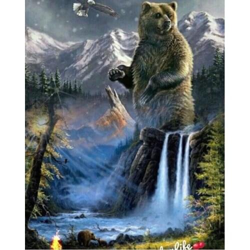 Diy Diamond Embroidery Bear scenery 5d Diamond Painting cross stitch eagle full Square rhinestone Diamond Mosaic Home Decoration