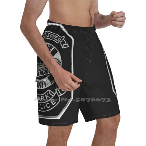 U S Park Police Marine Unit MenS Summer Short Pants Beach Shorts United States Park Police Marine Unit Boat Ship Ocean Lake