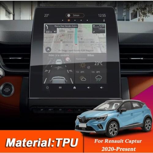 Car Styling GPS Navigation Screen Protective TPU Film For Renault Captur 2020-Present Control of LCD Sticker Auto Accessories