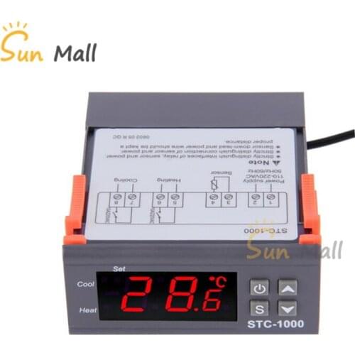 LED Digital Temperature Controller STC-1000 12V 24V 220V Thermoregulator thermostat With Heater And Cooler