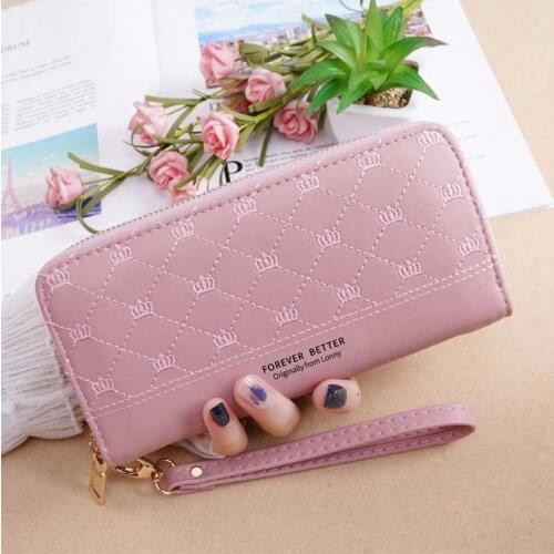 Brand EXO Women Wallets PU Leather Lady Hasp Wallet Handbag Cards Holder Moneybags Woman Long Clutch Coin Purse 7 Colors Burse